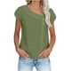 thumbnail image 3 of TaTaai Womens solid crew neck t-shirt, linen cotton blend, short sleeve, button cuff, cutout design, casual comfortable, lightweight, perfect for weekend trips & casual gatherings Gift, 3 of 9