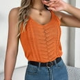 thumbnail image 7 of Women's Round D Neck Sleeveless Knitted Slim Fit Casual Open Navel Vest Womens T Shirts Multiple Pack Space Trashier Shirts Woman Tees Long Sleeve Heat Womens Compression Cold Gear Casual Short Sleeve, 7 of 7