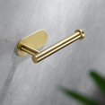 thumbnail image 2 of Adhesive Toilet Paper Holder - Brushed Brass Toilet Roll Holder Stick on Wall for Bathroom, SUS 304 Stainless Steel, 2 of 5