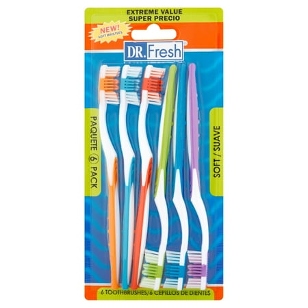 DR. Fresh Soft Toothbrushes Extreme Value, 6 pack - Walmart.com