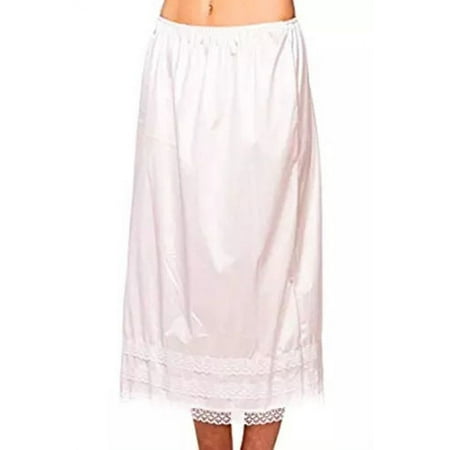 Women s Elastic Waist Slip Ladies Womens Lace Long Skirt Underskirt Petticoat Extender Black White Skirts New 2020