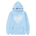 thumbnail image 5 of WQNVRNR Kids Valentine's Day Hoodie- Fleece-Lined Heart Long Sleeve Casual Sweatshirt with Pocket Light Blue Size 5, 5 of 6