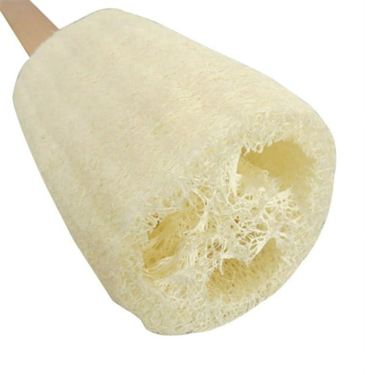 Evideco Spa Wellness Ramie Bath Sponge Brush Natural Wood Handle