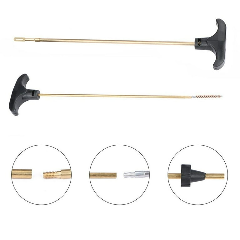 VicBre Gun Cleaning Kit Universal Supplies For Hunting Rifle Handgun Shotgun Cleaning Tool Kit Cotton Mop, Bronze Bore Brush, Gun Jag & Tips For All Caliber With Case