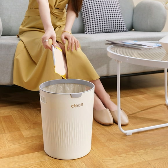 TopLLC Garbage Can, Trash Can, Kitchen Trash Can Household Kitchen Trash Can Bedroom Toilet Large Lidless Press Ring Bathroom Trash Can Household trash can