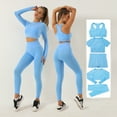 thumbnail image 2 of Ropa de yoga de cinco piezas, pantalones ajustados de cintura alta con tiburón, pantalones cortos, ropa de entrenamiento, traje al aire libre, 2 of 6