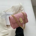 thumbnail image 5 of Bolso de hombro y cartera con doble cremallera de moda para citas, bolso cruzado de cuero PU para mujer, color rosa, 5 of 5