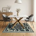 thumbnail image 3 of ODIKA 5'x7' Washable Area Rug Non-Slip, Chair-Friendly Rum Maritime Doormat Crushing Towers Stormy Ocean Waves Border for Dining Room, Under Table, Home Office, 3 of 7