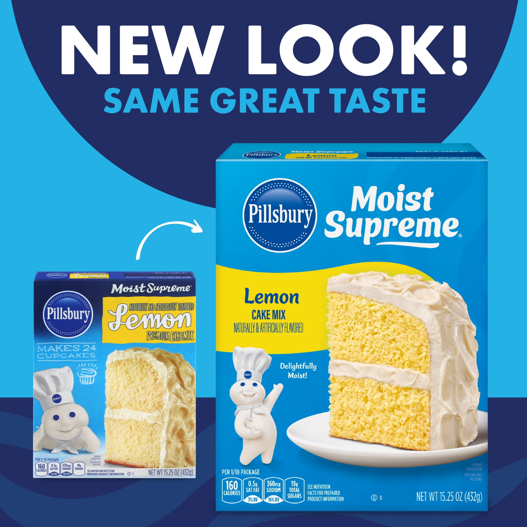 Pillsbury Moist Supreme Lemon Cake Mix, 15.25 oz Box