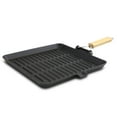 thumbnail image 6 of Gibson Home General Store Addlestone Preseasoned Grill Pan, with Foldable Wood Handle, Cast Iron, 11-inches Square, 6 of 6