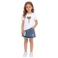 thumbnail image 3 of Shadoumai Tween Girls 2 Piece Outfits Short Sleeve Bow Top and Pleated Skirt Sets Summer Clothes, Size 7-14 Years, 3 of 4