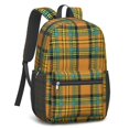thumbnail image 2 of Orange and Blue Checkered Pattern 17" School Backpacks for Teens,Waterproof Oxford Fabric,S-Shape Padded Straps for School,Travel,Hiking,Camping, 2 of 6