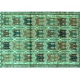 thumbnail image 1 of Ahgly Company Indoor Rectangle Persian Turquoise Blue Traditional Area Rugs, 7' x 9', 1 of 4
