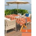 thumbnail image 4 of Outdoor Tablecloth with Umbrella Hole and Zipper, Orange Morocco Rectangle Table Cloth 60x120 Inch Waterproof Tablecloth, Nautical Anchor Stripe Modern Geometric Picnic Table Cover for Patio Camping, 4 of 7