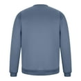 thumbnail image 4 of Men's Crewneck Sweatshirts Fleece Soild Color Texture Long Sleeve Casual Pullover Shirt Blue XL, 4 of 6