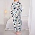 thumbnail image 3 of Pajama Sets for Women 2 Pcs, Cartoon Helicopters Button Down Long Sleeve Sleepwear Lounge PJ Sets, 3 of 6