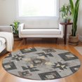 thumbnail image 4 of Dalyn Rugs Machine Washable Indoor/Outdoor Chantille Taupe 8' x 8' Round Rug, 4 of 7