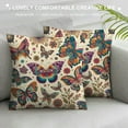 thumbnail image 3 of Nawypu Decorative Throw Pillow Cover Original Vintage Pattern Colorful Butterfly and Flower Couch Pillow Cover Cushion Case for Modern Simple Farmhouse Style Decor, 3 of 5