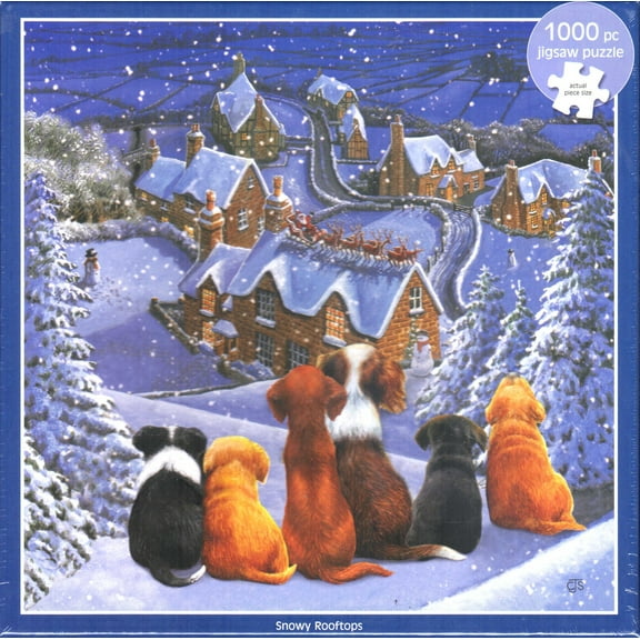 Otter House 1000 Piece Puzzle - Snowy Rooftops