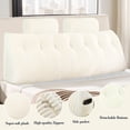 thumbnail image 5 of JIAN YA NA Headboard Wedge Pillow ,Large Bolster Cushion,Reading Pillows for Sitting in Bed, Backrest Positioning Support Pillow with Round Headrest（Beige White,193*50*20cm）, 5 of 9