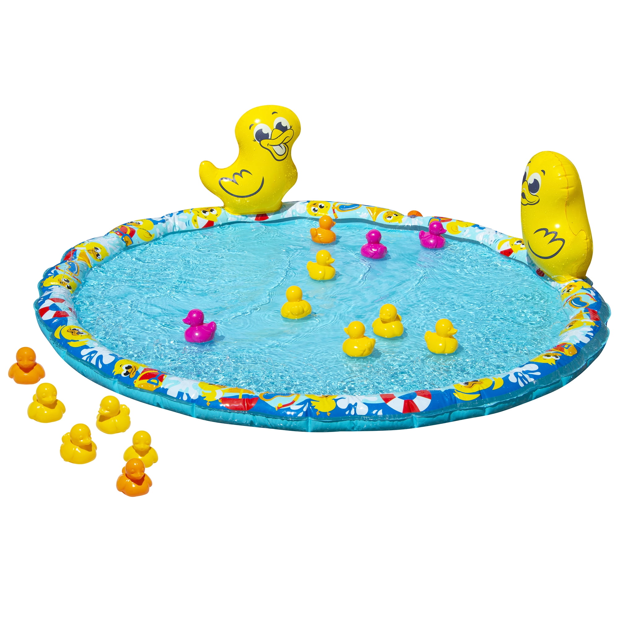 Banzai Jr. Duck Duck Splash 48 in Dia Splash Mat Outdoor Summer Water Play for Babies Toddlers 18 Months +