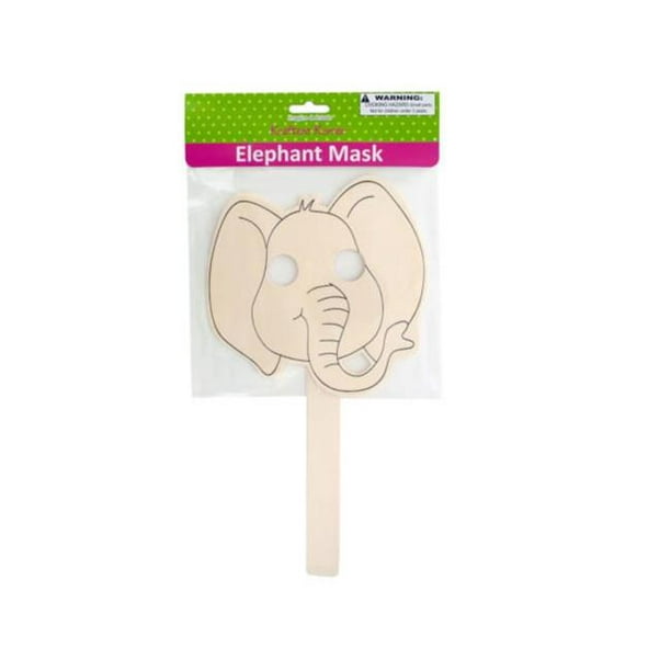 Kole Imports Masque d'Éléphant en Bois d'Artisanat - Pack de 40
