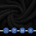 thumbnail image 2 of Linteum Textile 20x40 Inch, 100% Cotton Bleach Proof Luxury Hair Towels, Black (12 Pack), 2 of 7