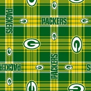 NFL Green Bay Packers 58" 100% Polyester Fleece Sports Logo Fabric By the Yard, Green and Yellow