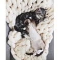 thumbnail image 3 of Cyiecw Chunky Knit Blanket Cozy Chenille Blanket 40" x 60" Handwoven Warm Cozy Blanket Thick Thick Blanket for Sofas and Home Decor Blanket Sofa Bed Rug - Beige, 3 of 4