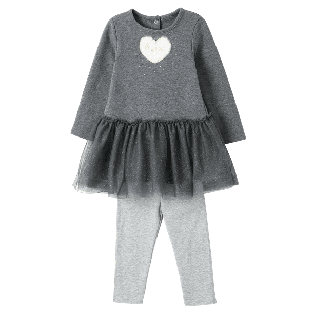 ARAR Toddler Kids Baby Girls Long Sleeve knitted dress with Pants 36 Months, Black Walmart