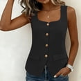 thumbnail image 6 of Noric Women's Sleeveless Button Up Tank Top Square Neck Business Casual Vest Double Layed Summer Dressy, 6 of 9