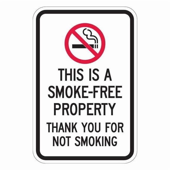 Lyle Reflective No Smoking Sign,18x12in,Alum T1-1079-HI_12x18