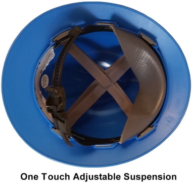 MSA V-Gard One-Touch Suspensions Full Brim Hard Hats - Blue