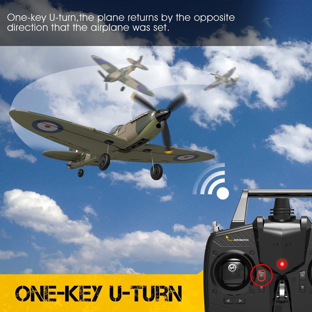 Roofworld RC Plane Spitfire Fighter RC-Fighter 4 CH Remote Control Airplane with Gyro System