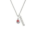 thumbnail image 2 of Delight Jewelry Silvertone Ornament with Red Snowflake Silvertone Be Strong and Courageous Bar Charm Necklace, 23", 2 of 4