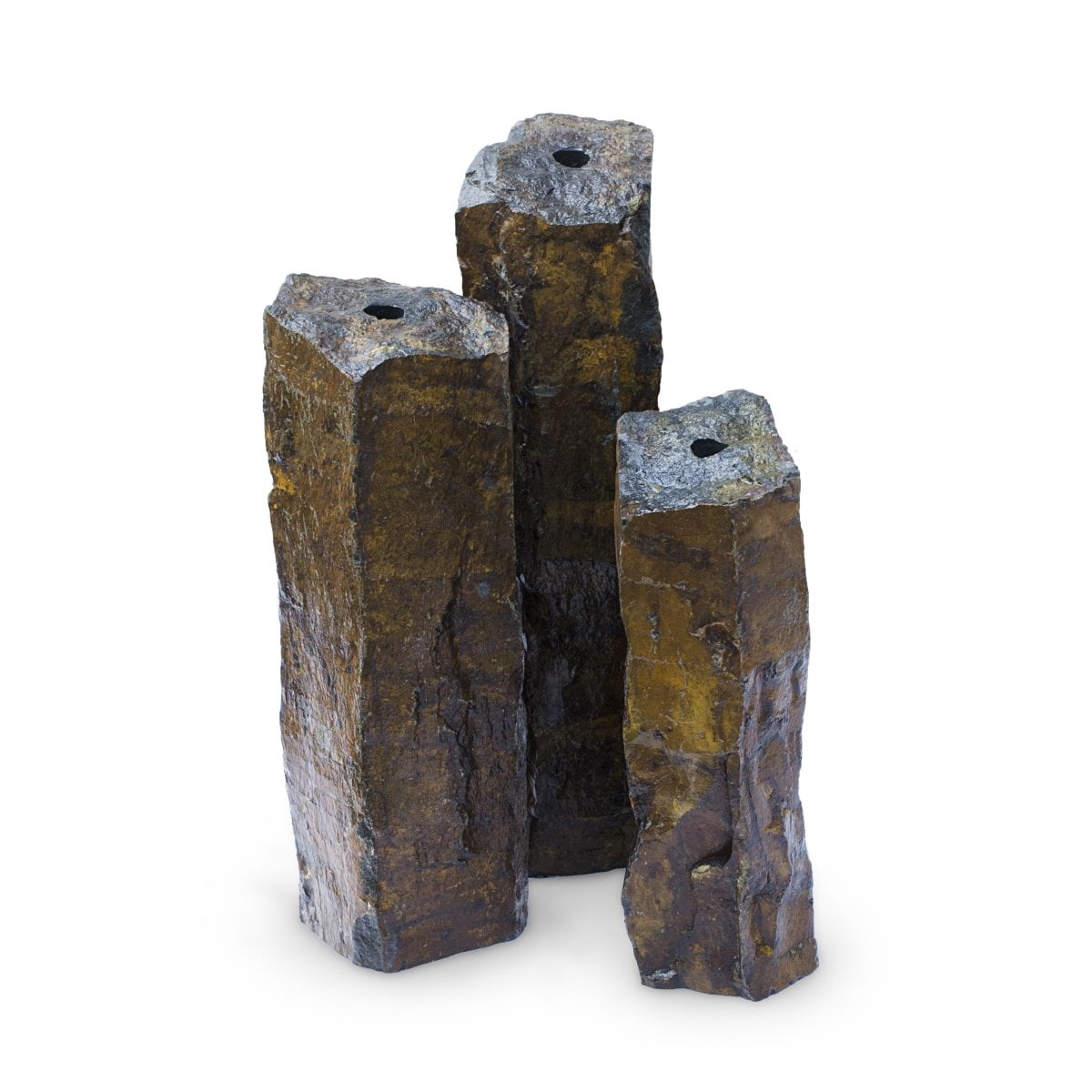 Aquascape Outdoor Fountain Columns, Mongolian Basalt Stone, 24", 30", 36" (3 Pack)