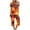 Orange, variant on Atogsazn Women's Sleepwear Capri Pajama Sets Short Sleeve Two Piece Pjs Crew Neck Tops & Capri Pants with Pockets Army Green M