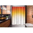 thumbnail image 2 of Geometric Stall Shower Curtain, Ombre Geometric Triangle Shape by Digital Gradient Modern Retro Style, Fabric Bathroom Set with Hooks, 54W X 78L Inches, Orange Yellow Cream, by Ambesonne, 2 of 4