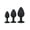Black, variant on Me You Us Trio of Jewels 3-Piece Training Anal Plug Set, Purple