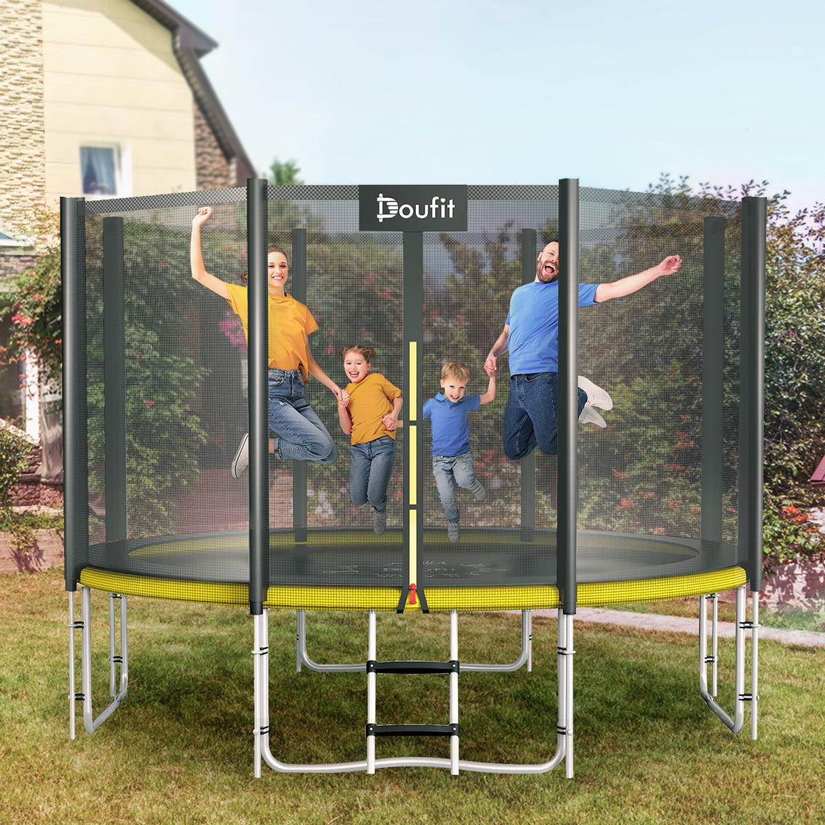 Doufit Upgrade 12FT 450lbs Trampoline for Kids and Adults, Trampoline