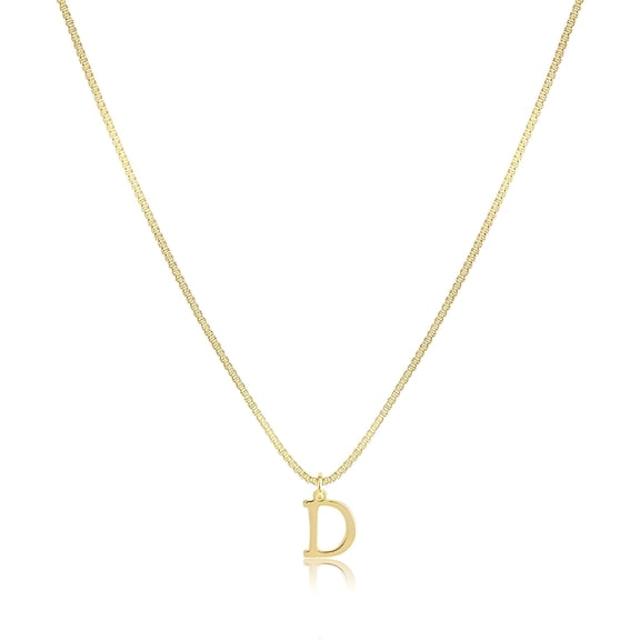 DESIGNICE Personalized Initial D Necklace for Women - Dainty Letter Pendant Necklace, 45cm/17.7in Copper Chain, Trendy Layering Jewelry for Everyday Wear