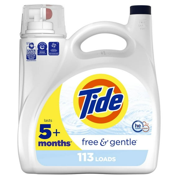 Tide Free & Gentle Liquid Laundry Detergent. 113 Loads - 149 oz- Pack of 2