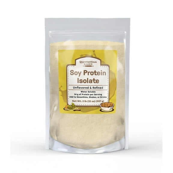 Unpretentious Baker Soy Protein Isolate 2 lb, Good Source of Protein & Iron, Smoothies, Shakes