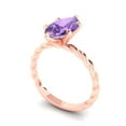 thumbnail image 2 of 2 ctw Solitaire Anniversary Ring for Women | Marquise Cut Simulated Alexandrite | Hyperallergenic Solid 18K Rose Gold, 2 of 5