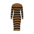 thumbnail image 5 of Taylonsss Womens Striped Round Neck Long Sleeve Sweater Dress Casual Comfort Everyday Outfit, 5 of 6