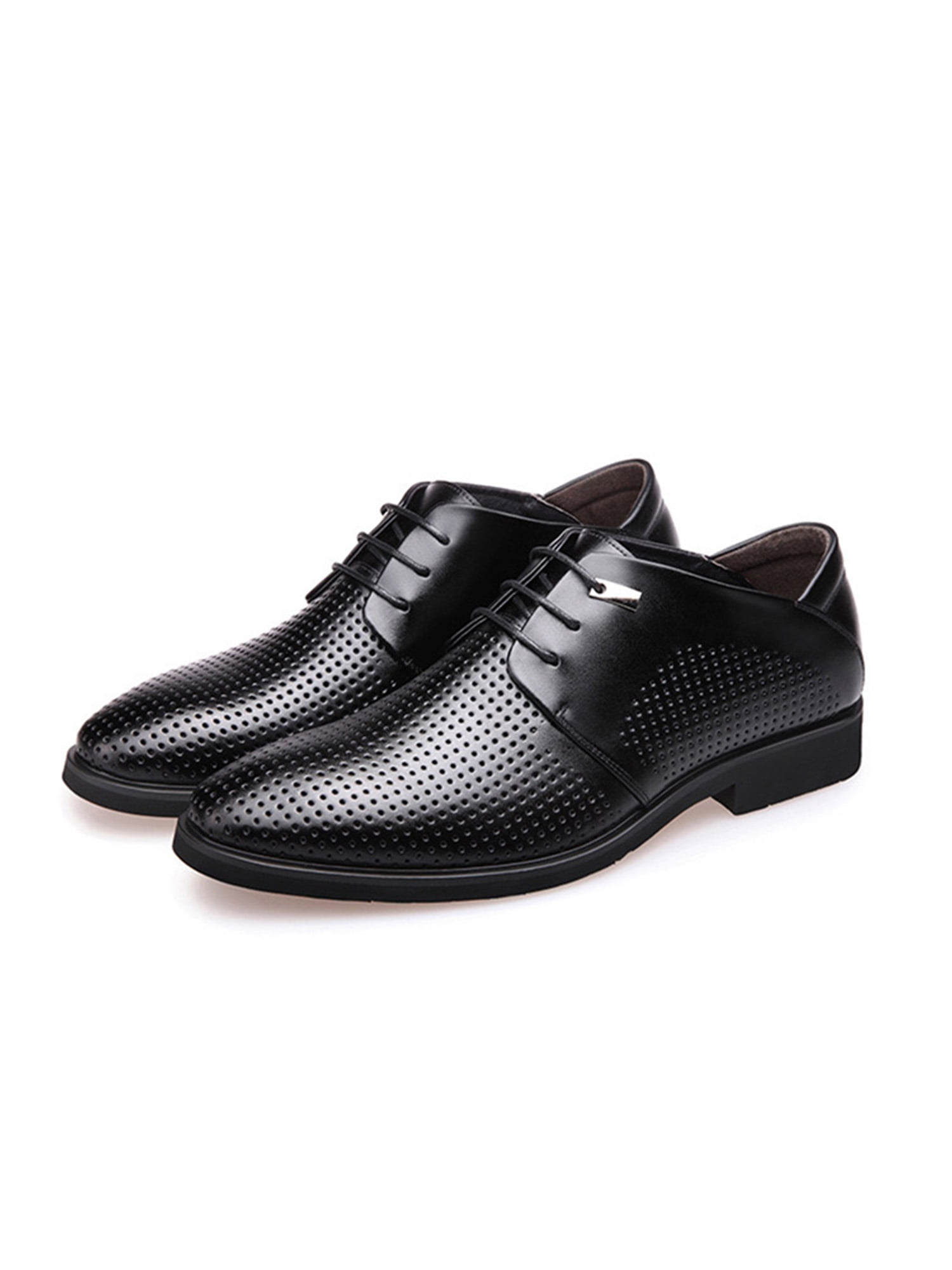 Oxford Shoe for Men Pointed Toe Chunky Lace up Breathable Stylish Shoes 