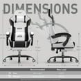 thumbnail image 6 of HLDIRECT Gaming Chair, Gamer Chair with Lumbar Massage, Ergonomic Video Game Chair with Pocket Spring Cushion, Computer Chair for Adults, Black & White, 6 of 8