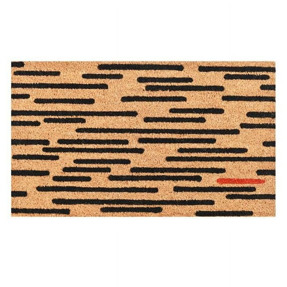 17 x 29 in. Black & Red Rectangular Doormat, Natural