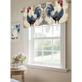 thumbnail image 6 of Navy Blue Retro Rooster Curtain Valances for Windows, Watercolor Animals Kitchen Valance Window Treatment, Light Filtering Block Curtains for Bathroom/Bedroom/Living Room 60'' x 18'', 6 of 9
