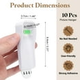 thumbnail image 2 of 10Pack Picture Hangers, 3.3"x1.5" Picture Hanging Hook with Adhesive Strip, White, 2 of 5